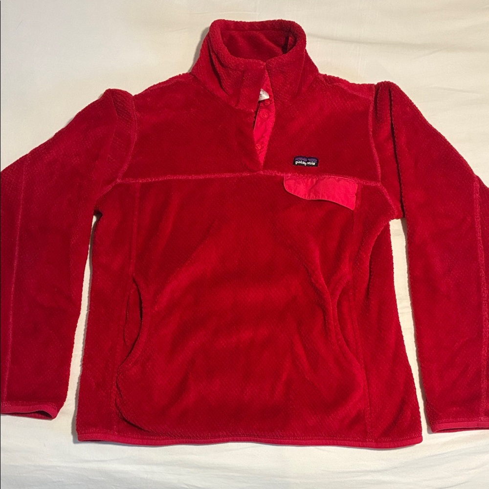 Patagonia Women's Red Fleece Pullover Sweater